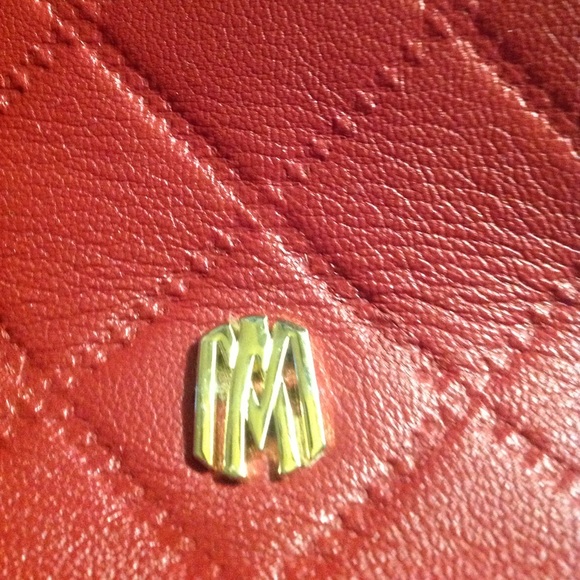 Quilted Italian Antonio Melani Leather shoulder bag/tote. Cranberry Red. ExCond - Picture 4 of 15